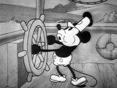 Mickey Mouse's first iconic appearance, ''Steamboat Willie''