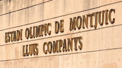 L'entrée du stade olympique de Montjuic, à Barcelone, en Espagne, stade de l'équipe du FC Barcelone