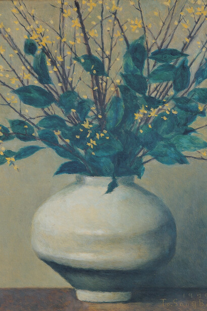 To Sang-bong, Forsythia (detail), 1975. Courtesy of San Francisco Museum of Modern Art