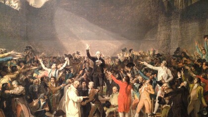 »El Juramento del Juego de la pelota» por Jacques-Louis David