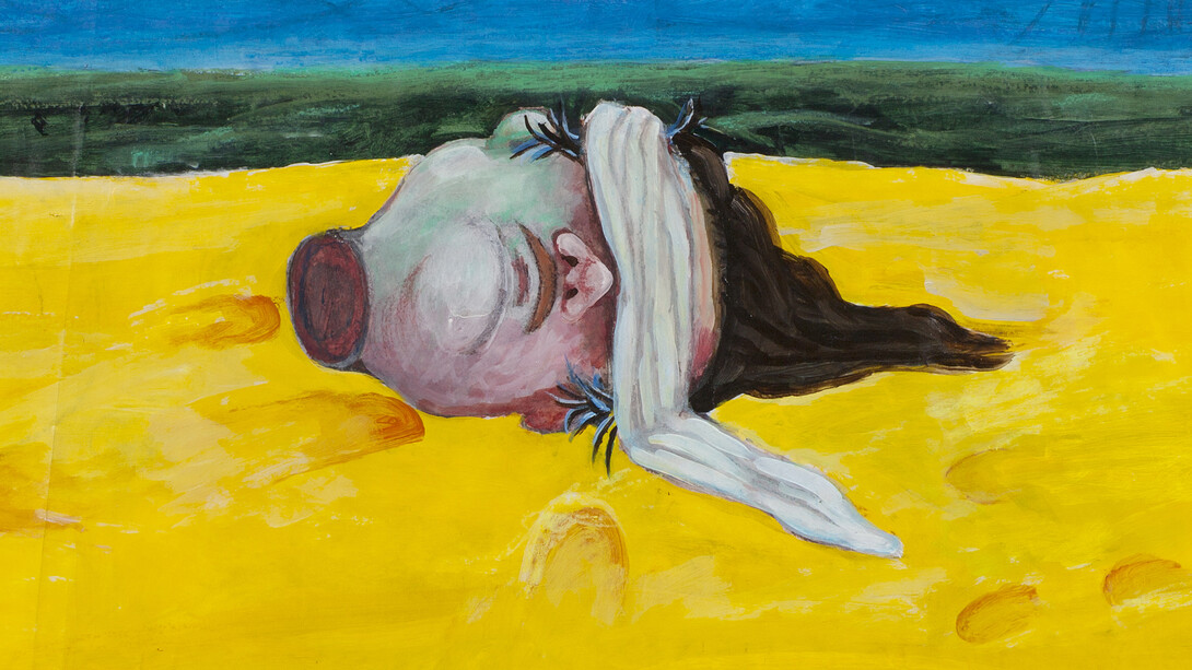 Charles Garabedian, The Fleet Has Sailed (detail), 2014, acrylic on paper, 15 x 48 inches
