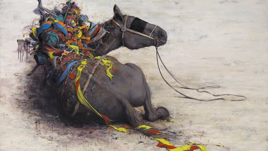 Jonas Burgert, puls führt, 2014, Oil on canvas, 240 x 280 cm / (94½ x 110¼ in), © the artist