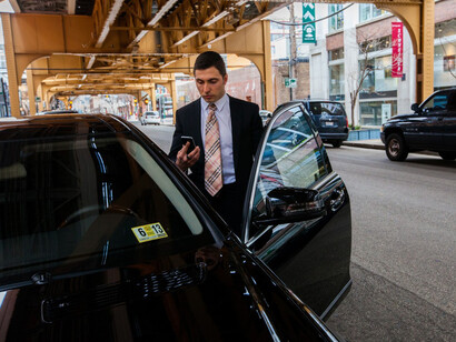 An Uber car