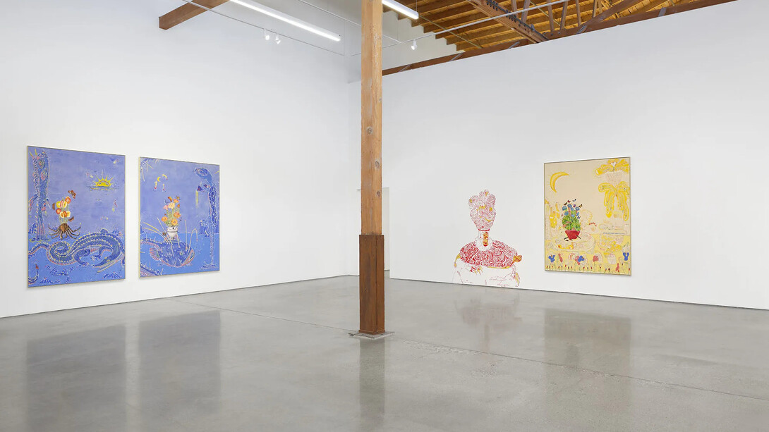 Paulo Nimer Pjota, Na boca do sol II, exhibition view. Courtesy of François Ghebaly Gallery