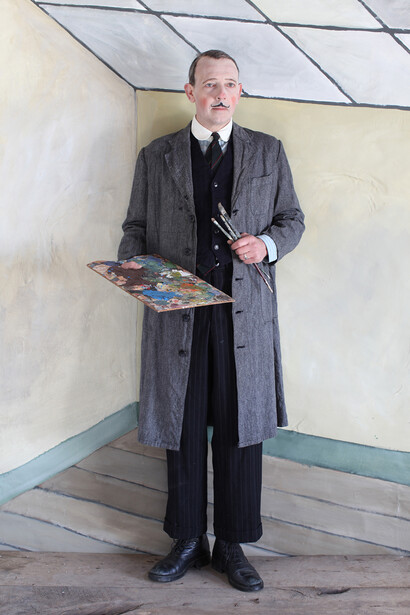 Paolo Ventura, Il pittore futurista, particolare, 2012, stampa fotografica, 4 elementi, cad. 40 x 60 cm 