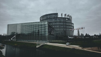 European parliament building in Strasbourg, France
