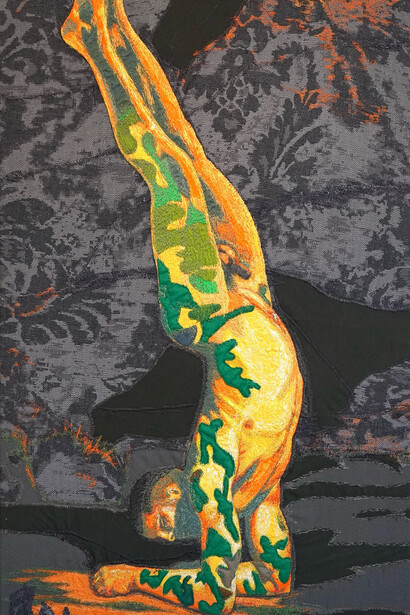 Lawrence James Bailey, Bare machine, painting in exhibition. Courtesy of Galerie Bart