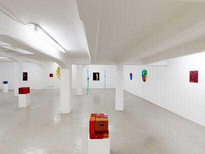 Installation view "And thence we came forth to see again the stars"   
Stefano Caimi | Michael Johansson | Guillaume Linard Osorio | Sali Muller | Jack Otway | Michelangelo Penso | Leonardo Ulian
Courtesy: The Flat – Massimo Carasi, Milan 
Photo: The Flat
