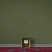 Quentin James McCaffrey, Triptych with flowers and view (detail), 2026. Courtesy of Alison Jacques Gallery