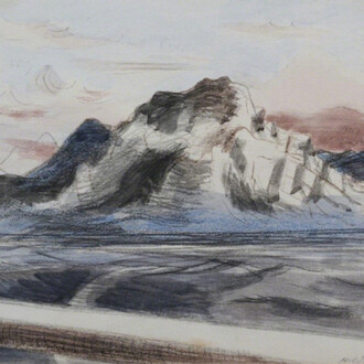 Paul Nash, Passing Gibraltar, 1933. Courtesy of Osborne Samuel