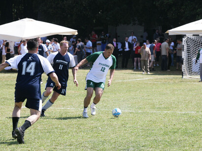 Stanković taking a lead at a fo otball match for the company