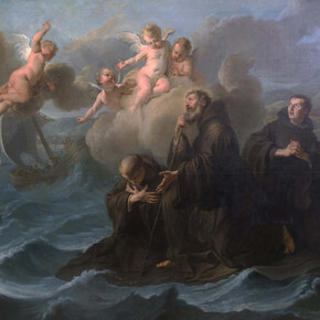 4. Noël-Nicolas Coypel, Saint François de Paule et ses compagnons traversant le détroit de Messine sur son manteau, 1723. Huile sur toile. Lyon, Primatiale Saint Jean © DRAC Auvergne-Rhônes-Alpes-Phot. JM Refflé