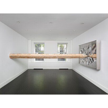 Li Hui, Ksana, 2015, Mirror finished stainless steel, steel, wood, Site specific (mirror: 49 x 73 x 6 inches)