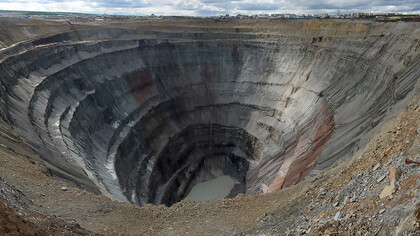 The Mir Mine in Mirny, located in the Republic of Sakha (Yakutia), Far Eastern Federal District, Russia