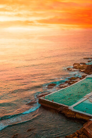 The pools at Bondi Beach in Sydney, Australia at sunset