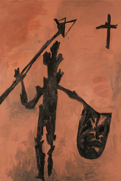 Walter Dahn
Untitled (Don Quixtoe), 1985
Oil on canvas
98 x 78 inches
248.9 x 198.1 cm