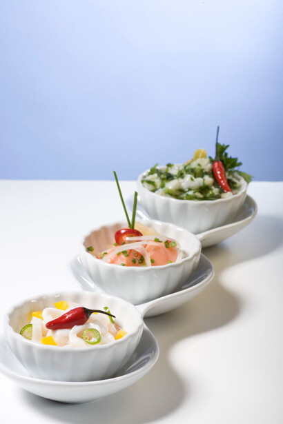 Caviches variados.  Cuisine péruvienne 
