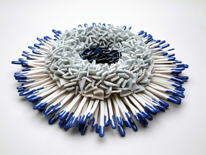Zemer Peled, Blue and White Porcelain Shards Flower No.2, 2014, porcelain, 6 x 22 x 22 cm