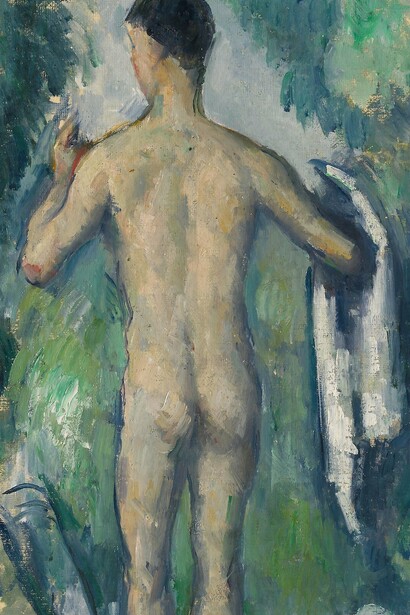 "Bañero de pie, visto de espaldas", óleo sobre lienzo, Paul Cézanne, 1879-1882