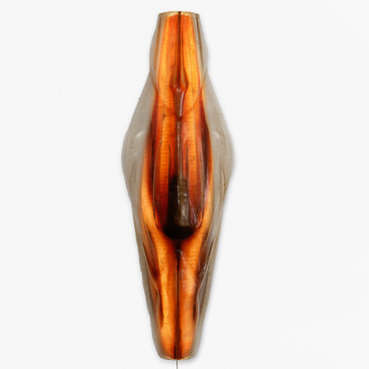 Kim Farkas, 23-11, 2023, custom composites, PETG, LED, electronics, 110×36×21 cm. Courtesy of the artist and Tara Downs, New York