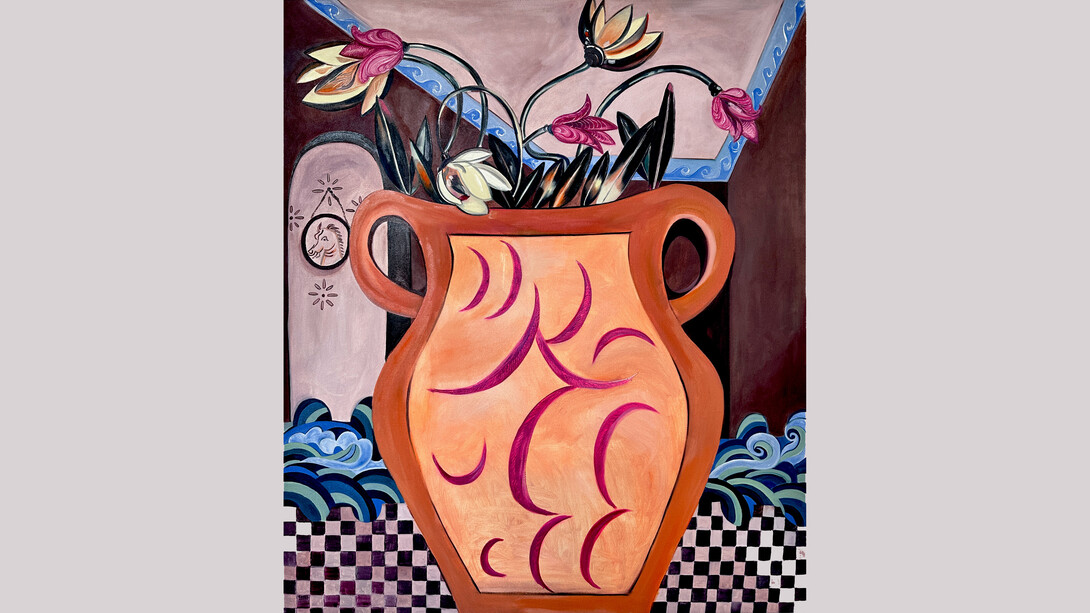 Jingqi Wang, Ulysess, Oil on canvas, 55x47in, 2023. Courtesy of Village OneArt