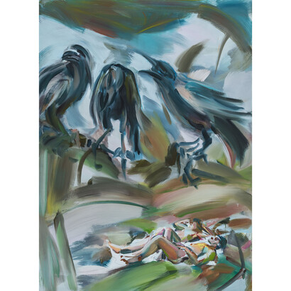 Suzanne Unrein, Shadow Ladder, 2014, Oil on canvas, 60” x 44”