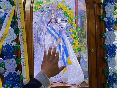 Virgen de Puntal Corral, cuya peregrinación se lleva a cabo todos los años justo una semana antes del Domingo de Ramos, antes de Pascua
