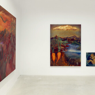 Aura Roig, The worms are starting to move [Los gusanos están empezando a moverse], vista de exhibición. Corteía de Prats Nogueras Blanchard