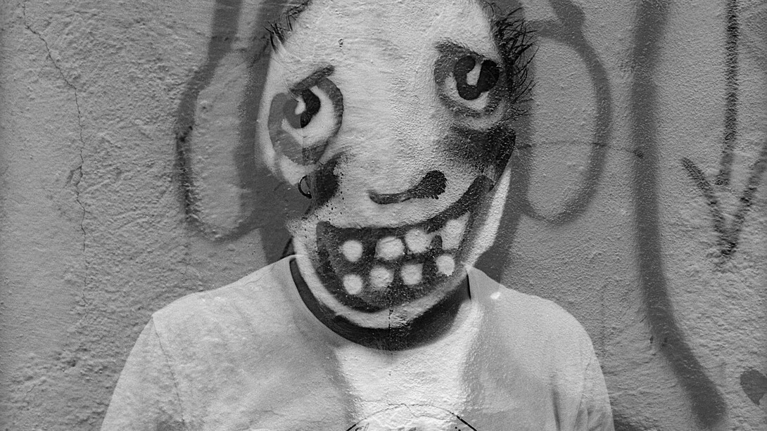 Alberto García-Alix, Autorretrato dibujado a un muro, 2013, Black and white photograph, © ADAGP Alberto García-Alix, Courtesy the artist and kamel mennour, Paris
