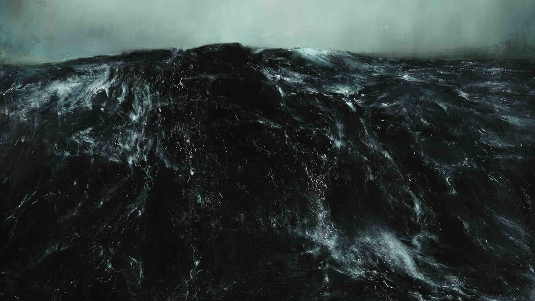 Thierry De Cordier, Mer Grosse (detail), 2011, oil paint on paper mounted on panel/ huile sur papier monté sur bois, 163 x 150,5 cm, Courtesy the Artist and Xavier Hufkens, Brussels © Dirk Pauwels, Ghent