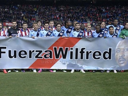 Apoyo a Wilfred en el partido Atlético de Madrid - Rayo Vallecano