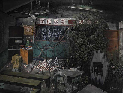 Ma Wenting, Willy, Why Do You Cry?, 2012
Oil on canvas, 57 7/8 x 78 3/4 inches (147 x 200 cm)