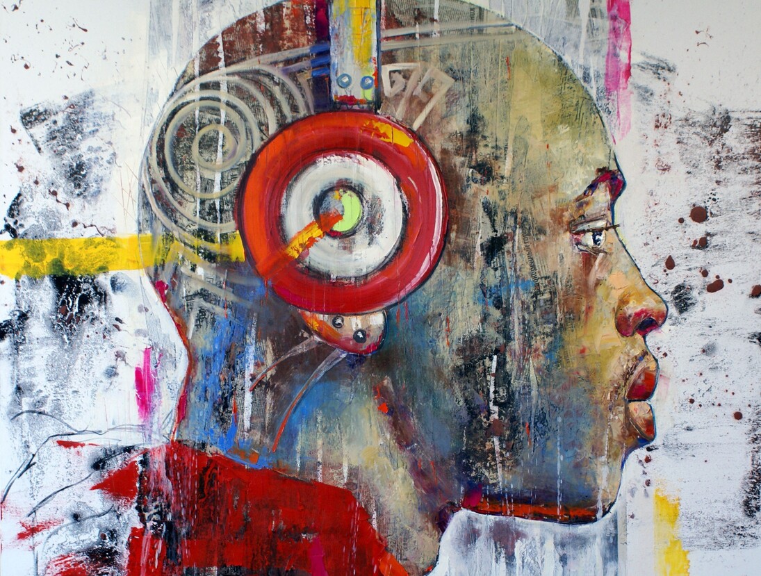 Norwich Studio Art Gallery, In the City, oil on canvas, 127 x 110 cm