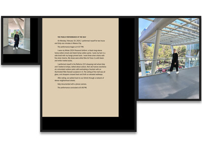Andrea Zittel, Public performance of the self (2-19-2024 Mexico City, Reforma shopping mall), 2025. Courtesy the artist and Sprüth Magers