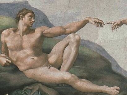 Michelangelo Buonarroti. Adamo (particolare dalla Volta della Sistina), 1508-1512, affresco. © Musei Vaticani
