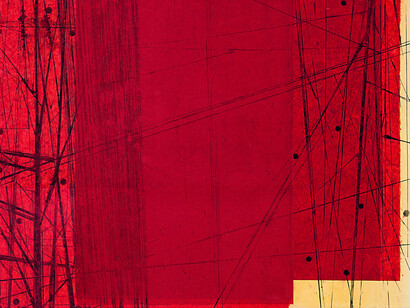 Franco Marrocco, Eco del bosco, 2016, tecnica mista su carta, cm. 109x140