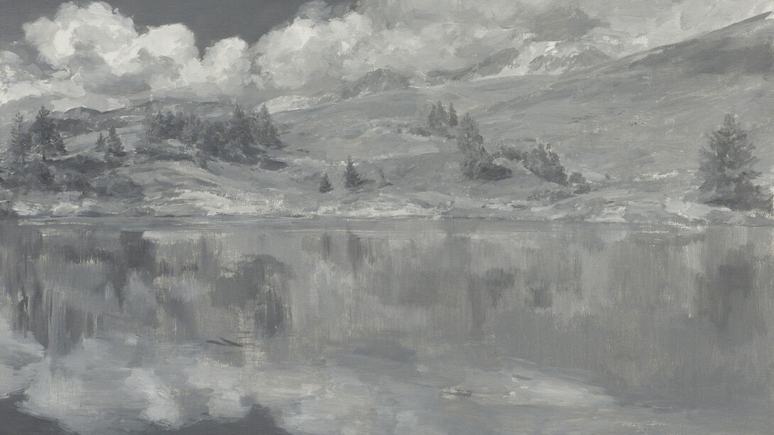 Luca Conca, Specchio, 2015, olio su tela, 34 x 44 cm