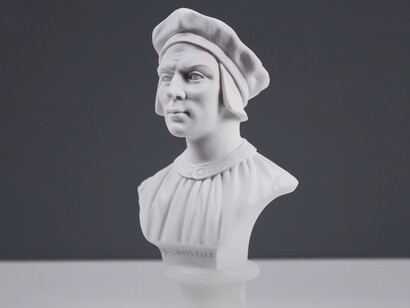Busto del diplomático, funcionario, filósofo político y escritor italiano, Nicolás Maquiavelo