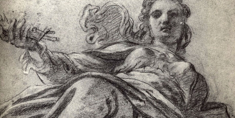 Ludovico Carracci, Flora , carta colorata, matita, gessetto, 1590-1592