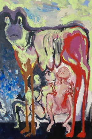 Chiao-Han Chueh／闕巧涵, She-wolf｜母狼乳嬰, 2024. Courtesy of Nunu Fine Art
