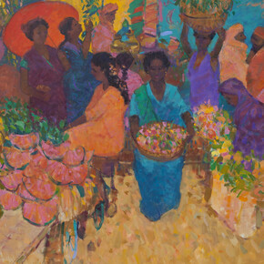 George Devlin, The Indian Market, oil on canvas, 142 x 182 cm
