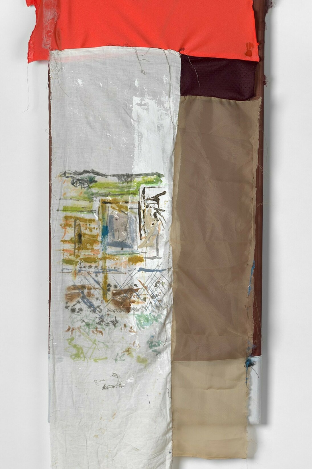 Tameka Jenean Norris, Gaston Point #1, 2014 Oil paint and acrylic paint on fabric,  38 ✕ 18 in. Courtesy of Ronchini Gallery  