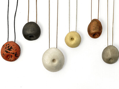 Carl Friedrich, Albert, Kurt, Isaac, Muhamad, Leonhard, Adam 7 pendants , 2013, Silver, copper, gold, bronze, photo © Peter Bauhuis (detail)