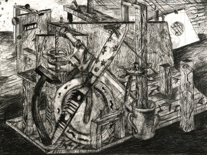 Les outils, 2015
Pierre noire, fusain et graphite sur papier 50 x 65 cm. Detail