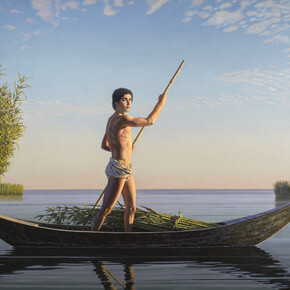 David Ligare, The Cane Gatherer (Qanu), 2010-14, Oil on canvas, 60 x 90 in.