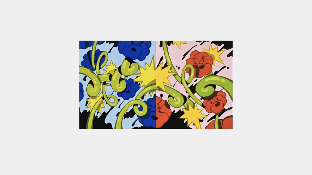 Heather Lim, Peony Boom, 16x36. Courtesy of the artist and Kate Oh Gallery