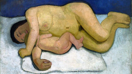 Paula Modersohn-Becker, Reclining Mother and Child II (1906)