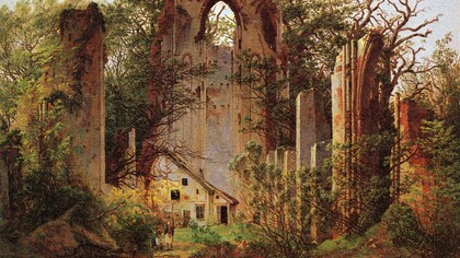 Caspar David Friedrich. Ruinas del monasterio de Eldena, (1825)  Greifswald, en el estado de Mecklemburgo-Pomerania Occidental, Alemania