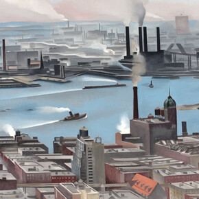 Georgia O’Keeffe, East river from the 30th story of the Shelton Hotel, 1928. Courtesy of the Art Institute Chicago