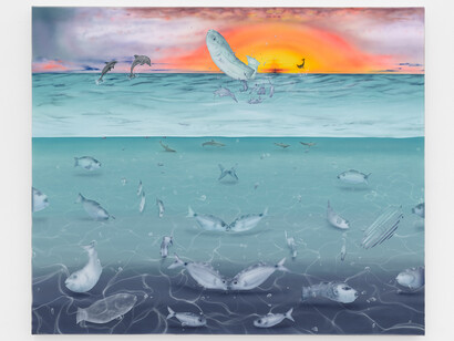 Matt Belk, Mirror, 2023, Acrylic on canvas, 40 x 48 inches, 101.5 x 121 cm. Courtesy of the artist and The Hole, New York